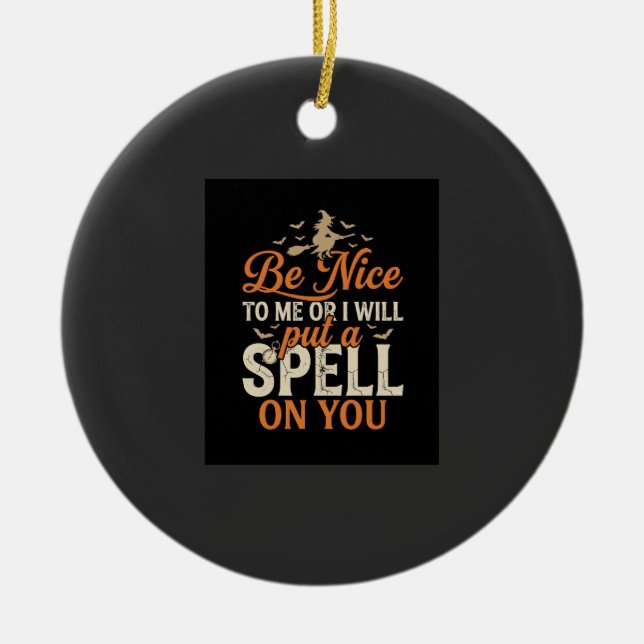 Hexengrafik zu Halloween_1 Keramik Ornament (Vorne)