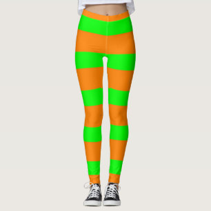 Hexengrün und Orangenmuster Leggings
