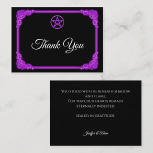 Hexenhafter lila Glow Gothic Hochzeit Danke Mitteilungskarte