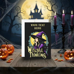 Hexenhaftes Denken Halloween Hexe Denkdesign Feiertagskarte