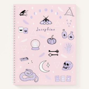Hexenhaftes Pink und Lila Notizbuch