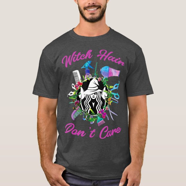 Hexenhair Dont Care Halloween-Schere Raum T-Shirt (Vorderseite)
