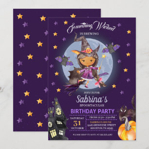 HexenHalloween-Kindergeburtstag-Party Einladung