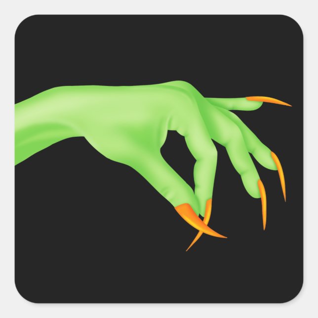 Hexenhandkleber Quadratischer Aufkleber (Vorderseite)