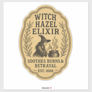 Hexenhasel-Elixier - Halloween-Apothekeretikett Aufkleber