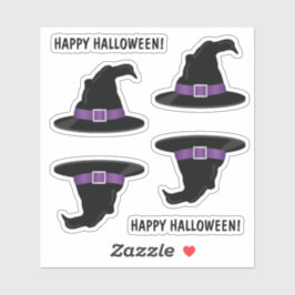 Hexenhasen mit Lila Details glückliches Halloween Aufkleber