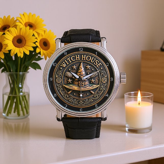 Hexenhaus Pentagram Broom Armbanduhr (Von Creator hochgeladen)