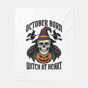 Hexenhemd Oktober Vintage Halloween Geburtstag Des Fleecedecke