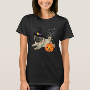 Hexenhund Halloween Kostüm Niedlich Broom Pumpkin T-Shirt