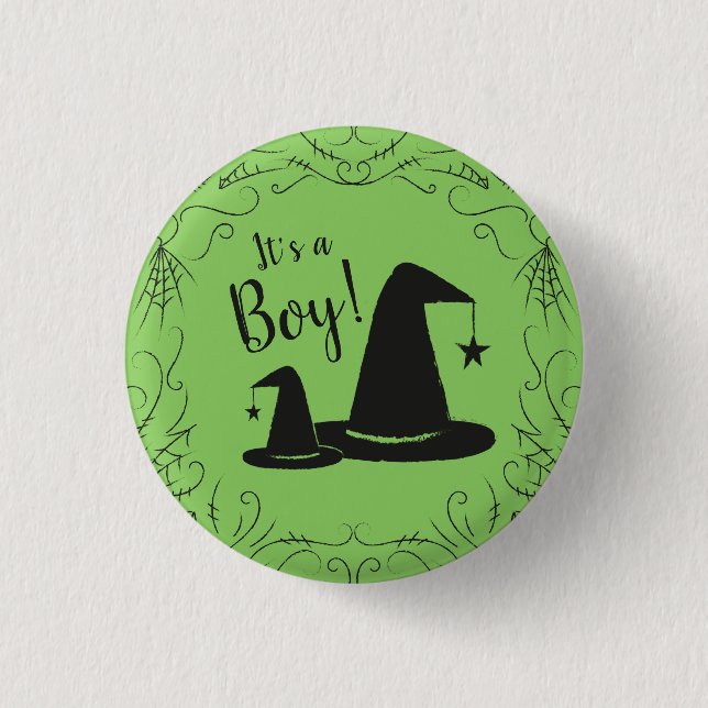 Hexenhut Baby Shower Halloween Button (Vorderseite)