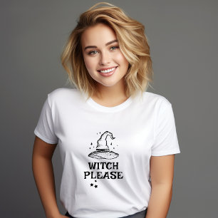 Hexenhut bitte schwarz und weiß Halloween T-Shirt