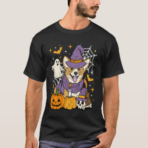 Hexenhut Corgi Hund Geist Kürbis Lustiger Hunde Li T-Shirt