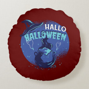 Hexenhut Halloween-Design Rundes Kissen