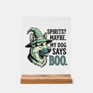 Hexenhut-Hund Vintage-Stich Halloween Humor De Acrylschild