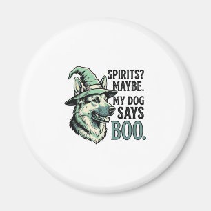 Hexenhut-Hund Vintage-Stich Halloween Humor De Magnet