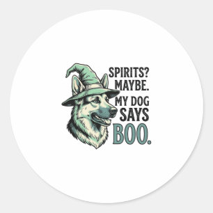 Hexenhut-Hund Vintage-Stich Halloween-Humor De Runder Aufkleber