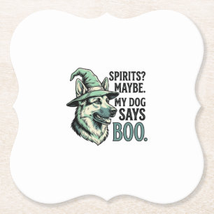Hexenhut-Hund Vintage-Stich Halloween-Humor De Untersetzer