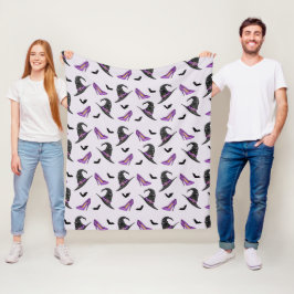 Hexenhut Lilac-Heelse mit Fledermausmuster Fleecedecke