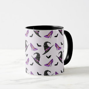 Hexenhut Lilac-Heelse mit Fledermausmuster Tasse