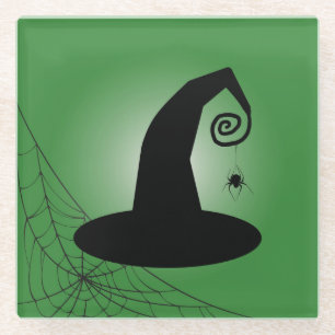 Hexenhut mit Spiderweb-grünem Untersetzer