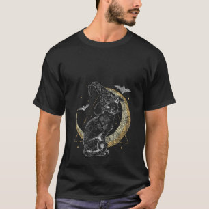 Hexenhut Moon Black Cat Halloween Familiar für Wi T-Shirt