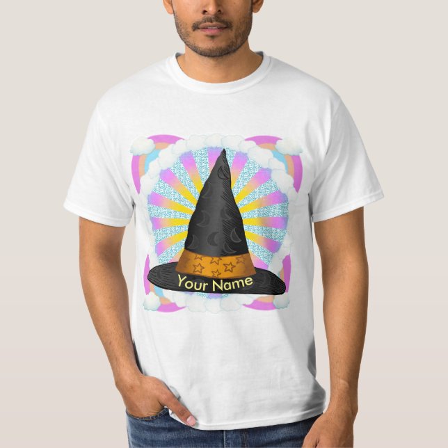 Hexenhut Moon Witch benutzerdefinierte T - Shirt (Vorderseite)