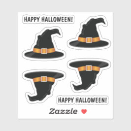 Hexenhut Orange Witch hat glücklichen Halloween-Te Aufkleber