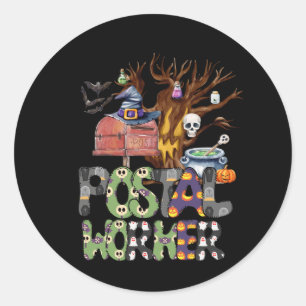 Hexenhut Postal Worker Pumpkins Spider Halloween Runder Aufkleber