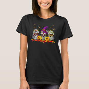Hexenhut Pumpkin Trick oder behandeln Zucker Schäd T-Shirt