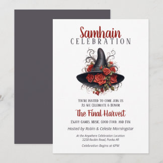 Hexenhut Samhain Harvest Halloween-Party Einladung