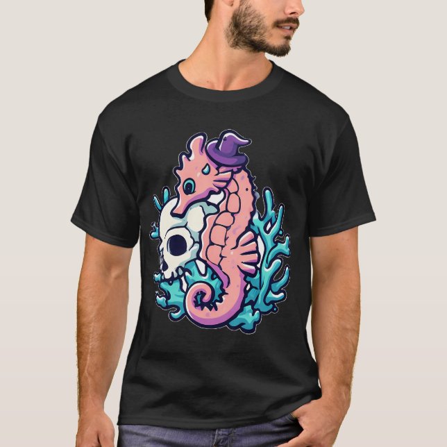 Hexenhut-Seepferdchen T-Shirt (Vorderseite)