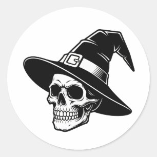 Hexenhut Totenkopf Gothic Art - Aufkleber