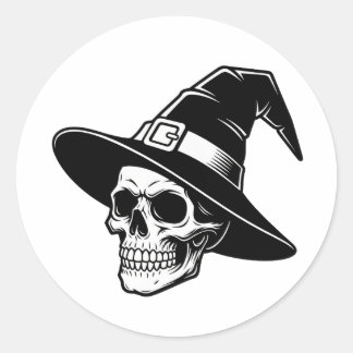Hexenhut Totenkopf Gothic Art - Aufkleber