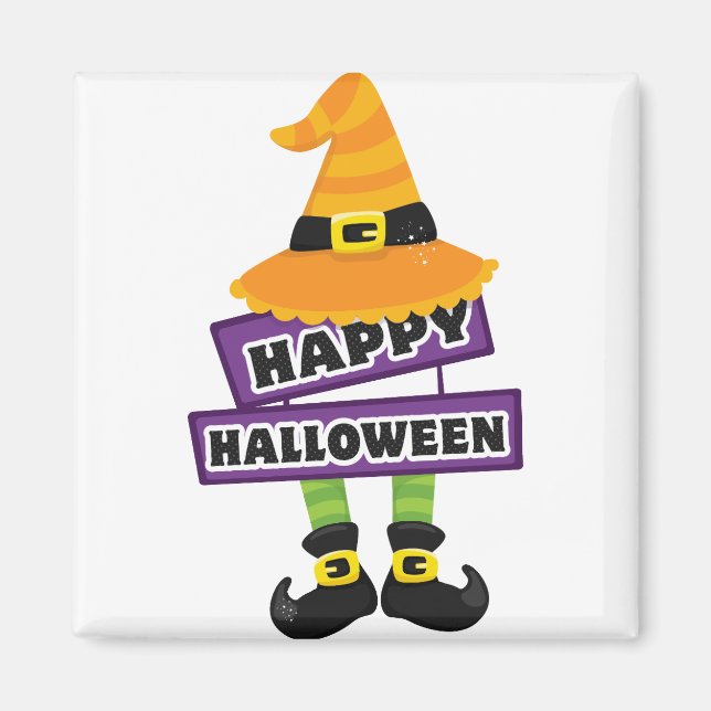 Hexenhut und Feet Halloween Magnet (Vorne)