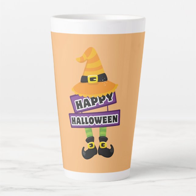 Hexenhut und Feet Halloween Milchtasse (Vorderseite)