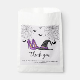 Hexenhut und Schuhe Lila Halloween Danke Geschenktütchen