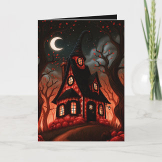 Hexenhütte Halloween-Illustration Karte