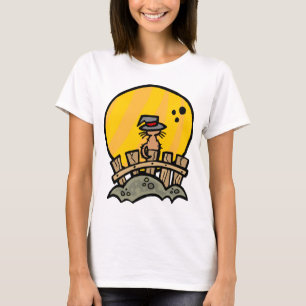 Hexenkatze auf einem Zaun-T - Shirt