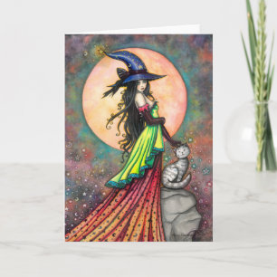 Hexenkatze Fantasy Halloween Kunst 'Keinen Schaden Karte