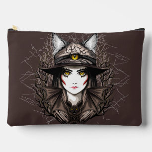 Hexenkatze Halloween Niedliches Portrait Zubehörtasche