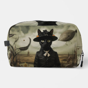 Hexenkatze mit Kürbissen Waschbeutel