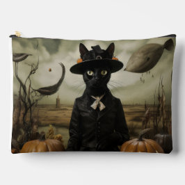 Hexenkatze mit Kürbissen Zubehörtasche