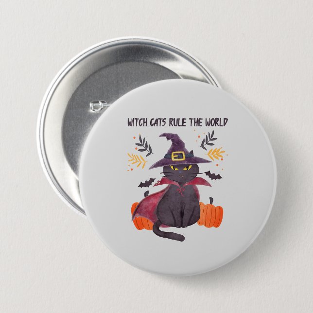 Hexenkatze regieren die Welt Button (Vorne & Hinten)