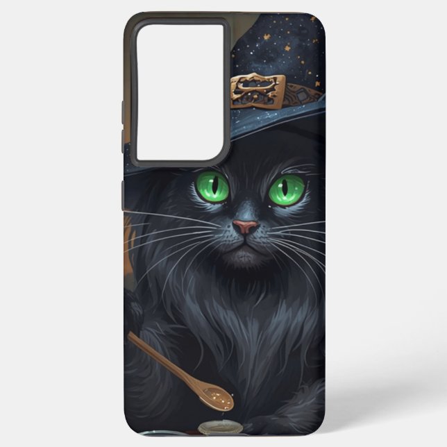 Hexenkatze Samsung Case - Zaubertranke glühen Samsung Galaxy Hülle (Rückseite)