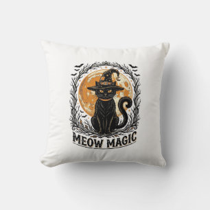 Hexenkatze-Shirt Vintage Halloween-Mond-Design_1 Kissen