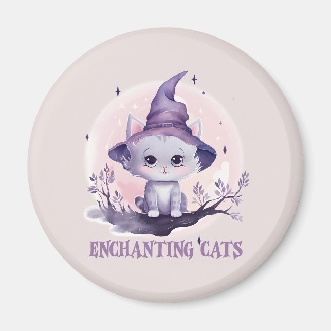 Hexenkatze verzaubern magnet (Vorne)