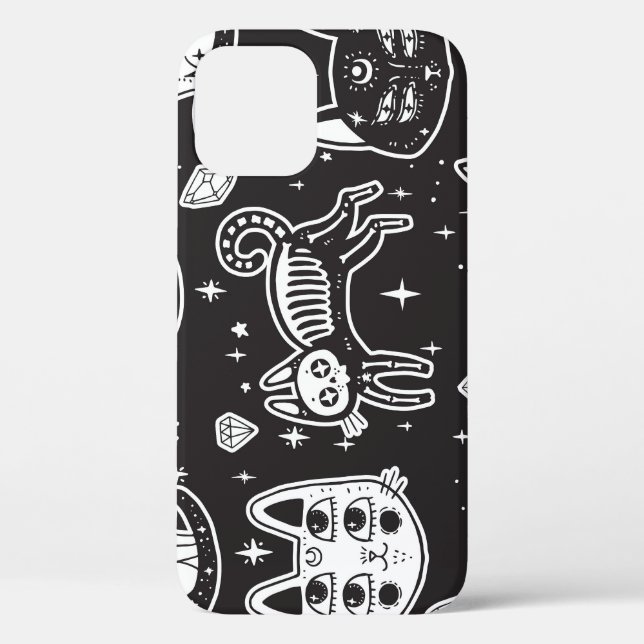Hexenkatze: Vintage Abgeschiedene Illustration Case-Mate iPhone Hülle (Rückseite)