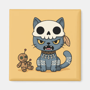 Hexenkatze Voodoo-Puppe Gelb Magnet