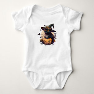 Hexenkatze zu Halloween Baby Strampler