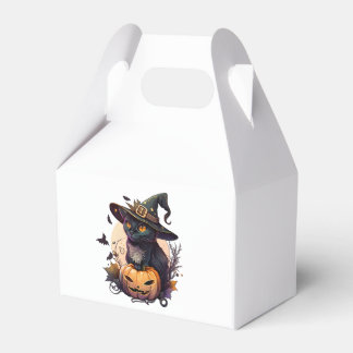 Hexenkatze zu Halloween Geschenkschachtel